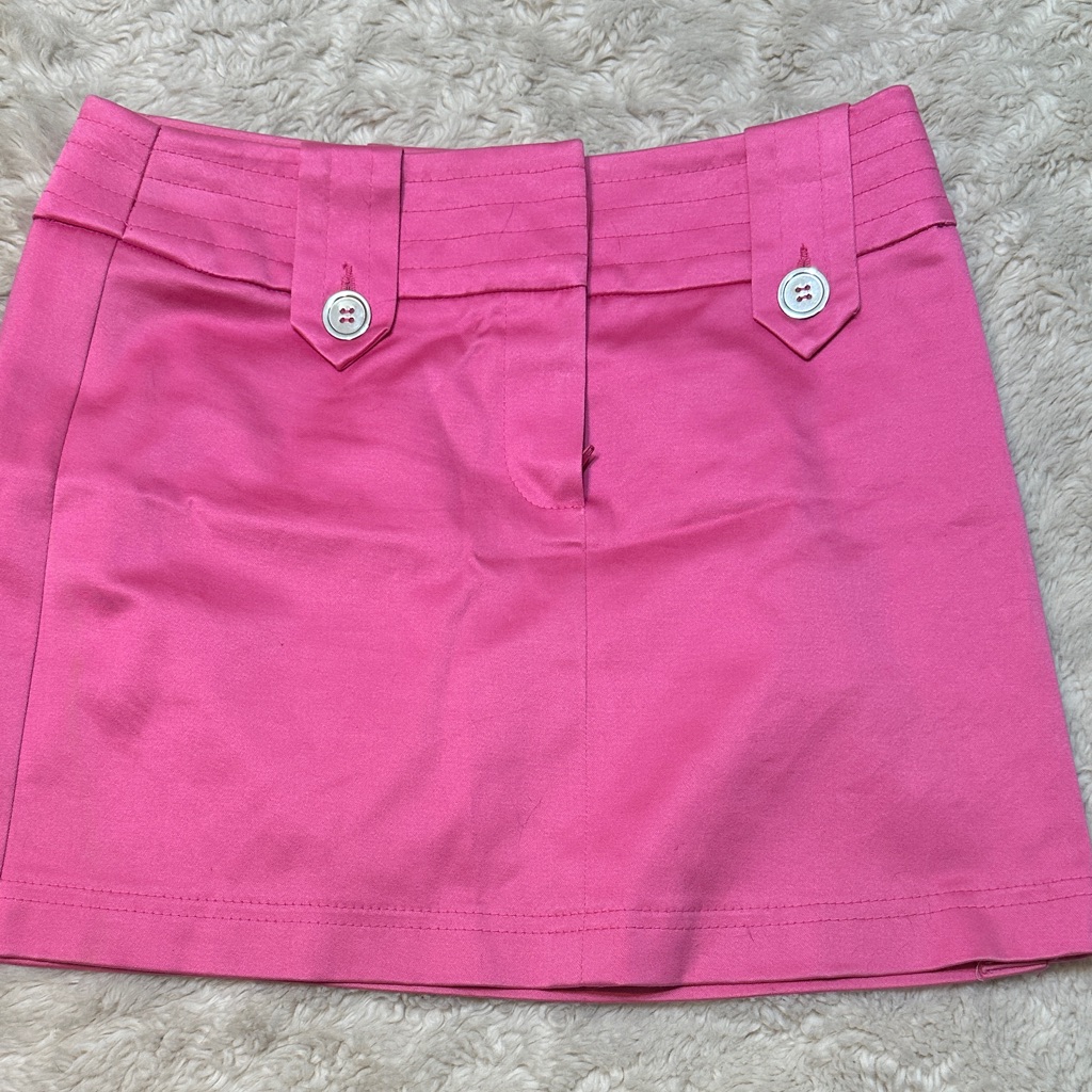 Trina Turk Fuchsia Buttoned Mini Skirt